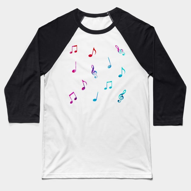 Rainbow Watercolor Music Notes Multipack (12pcs) Baseball T-Shirt by broadwaygurl18